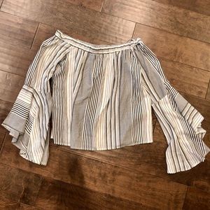 Striped off shoulder top